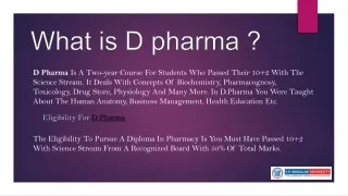 what is d pharma