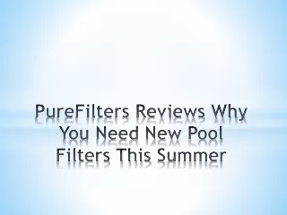 purefilters reviews why you need new pool filters this summer