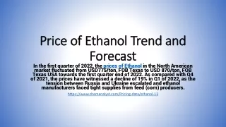 price of ethanol trend and forecast