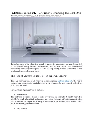mattress online uk a guide to choosing the best