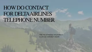 How Do Contact For Delta Airlines Telephone Number