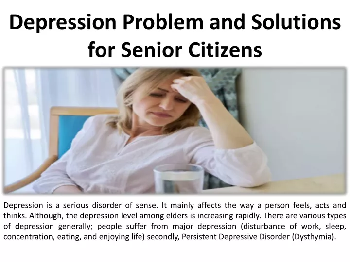 depression problem and solutions for senior