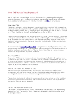 Does TMS Work to Treat Depression