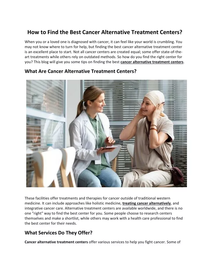 how to find the best cancer alternative treatment