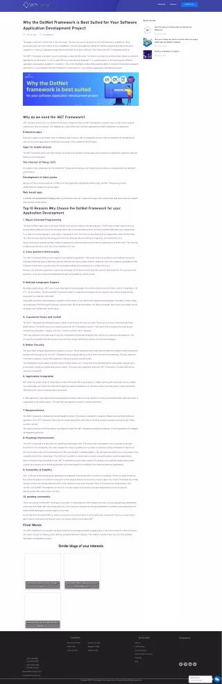 Why the DotNet Framework is Best Suited for Your Software Application Development Project