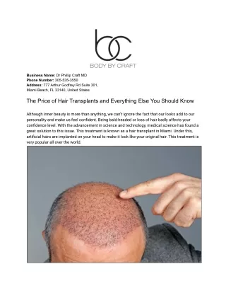 The Price of Hair Transplants and Everything Else You Should Know