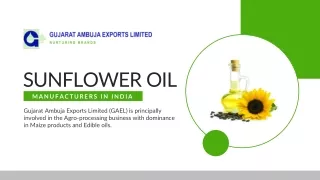Sunflower oil manufacturers in India