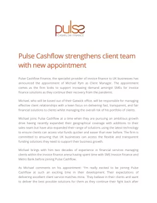 pulse cashflow strengthens client team with
