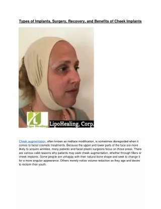 Types of Implants, Surgery, Recovery, and Benefits of Cheek Implants