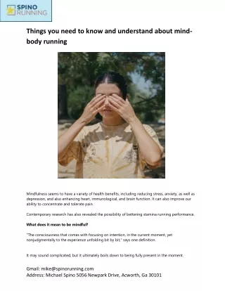 Things you need to know and understand about mind at body running