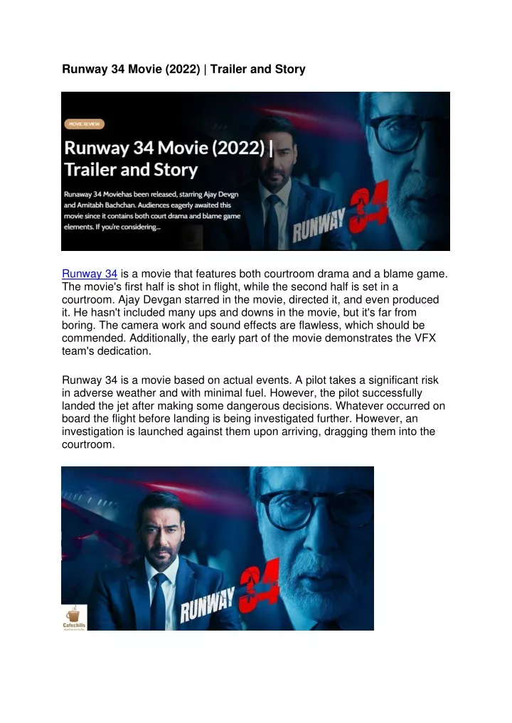 runway 34 movie 2022 trailer and story
