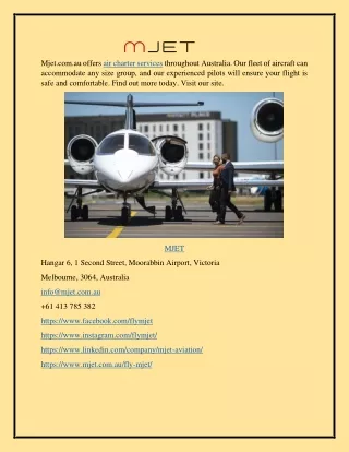 Air Charter Service Mjet.com.au