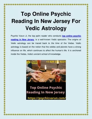 Top Online Psychic Reading In New Jersey For Vedic Astrology
