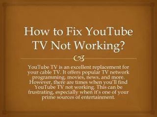 how to fix youtube tv not working