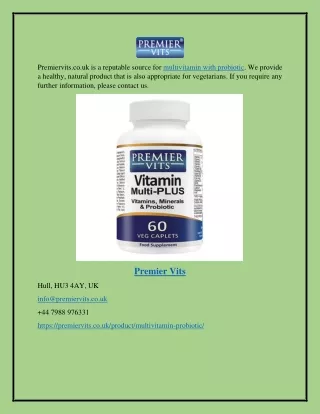 Multivitamin With Probiotic Premiervits.co.uk