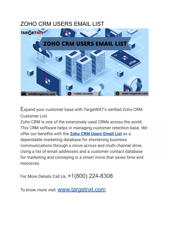 zoho crm users email list