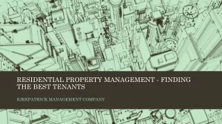 Residential Property Management - Finding the Best Tenants