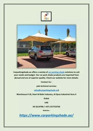 carparkingshade ae offers a variety