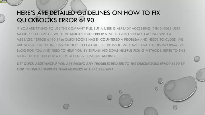 here s are detailed guidelines on how to fix quickbooks error 6190