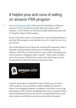 8 helpful pros and cons of selling on amazon