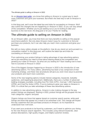 the ultimate guide to selling on amazon in 2022