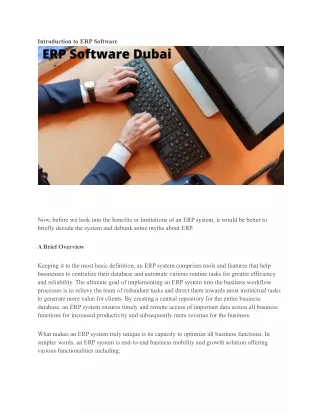 introduction to erp software