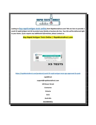 Buy Rapid Antigen Tests Online  Rapidtestsdirect.com