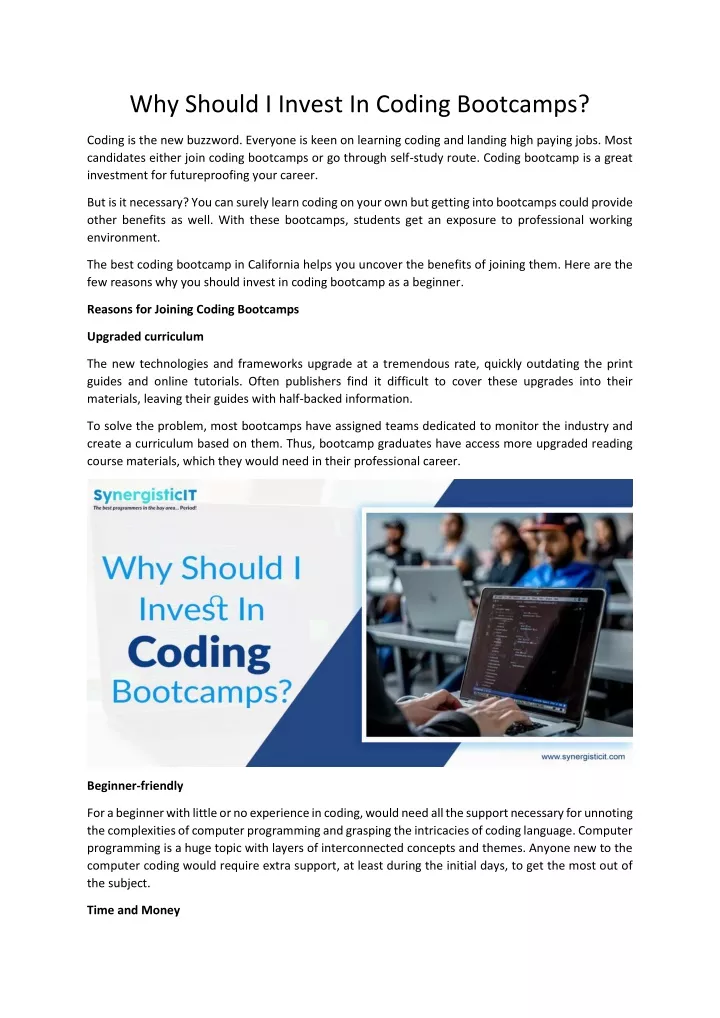 why should i invest in coding bootcamps