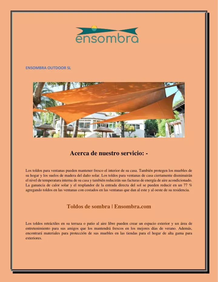 ensombra outdoor sl