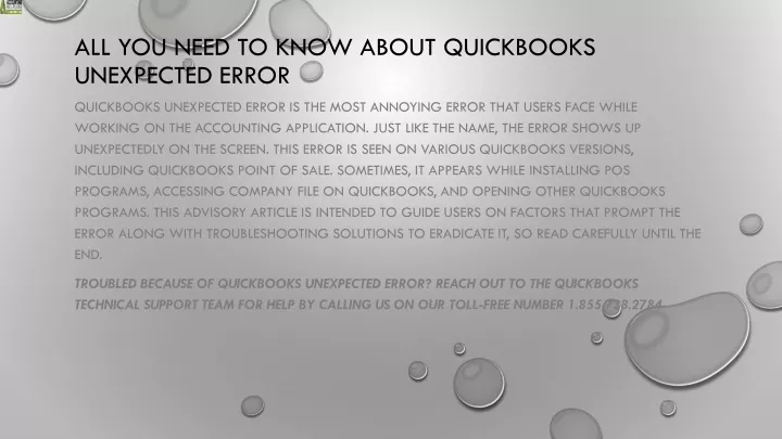 all you need to know about quickbooks unexpected error