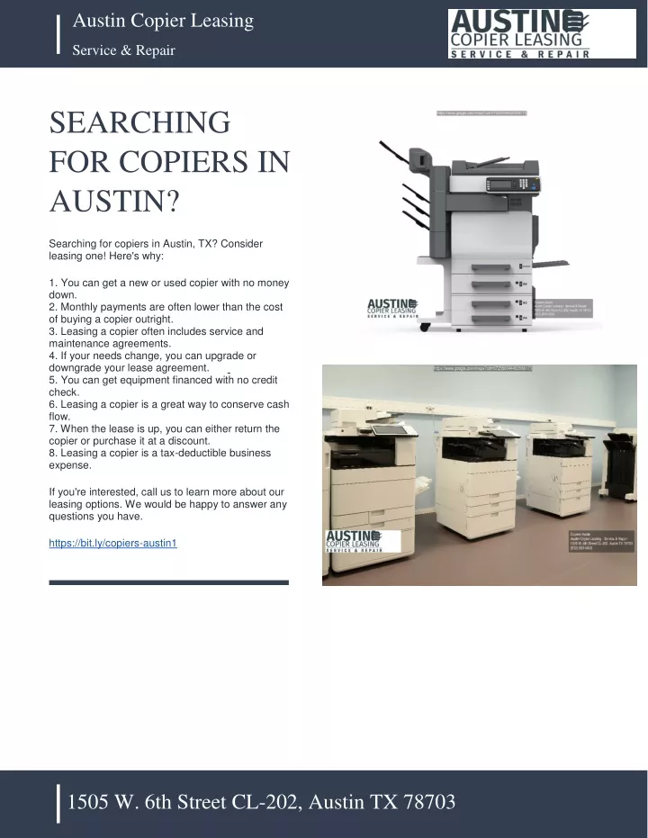 austin copier leasing service repair