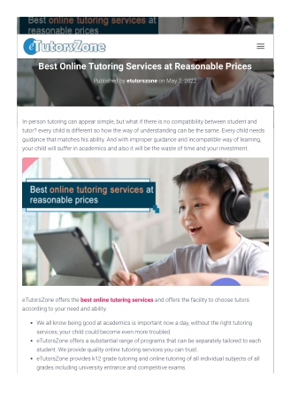 Best Online Tutoring Services at Reasonable Prices