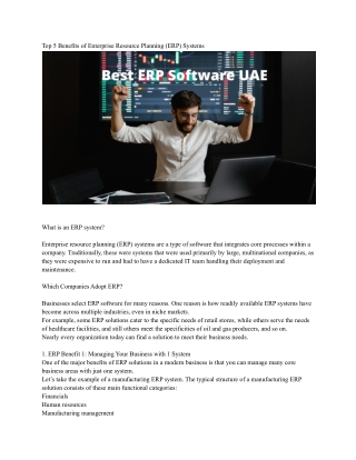 top 5 benefits of enterprise resource planning