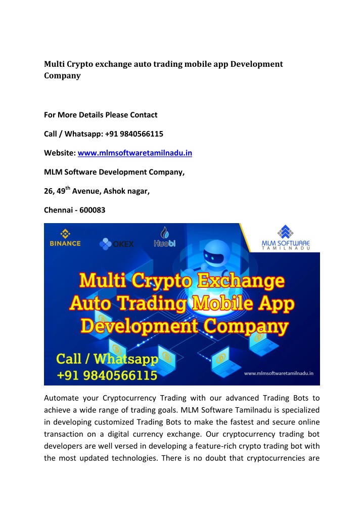 multi crypto exchange auto trading mobile