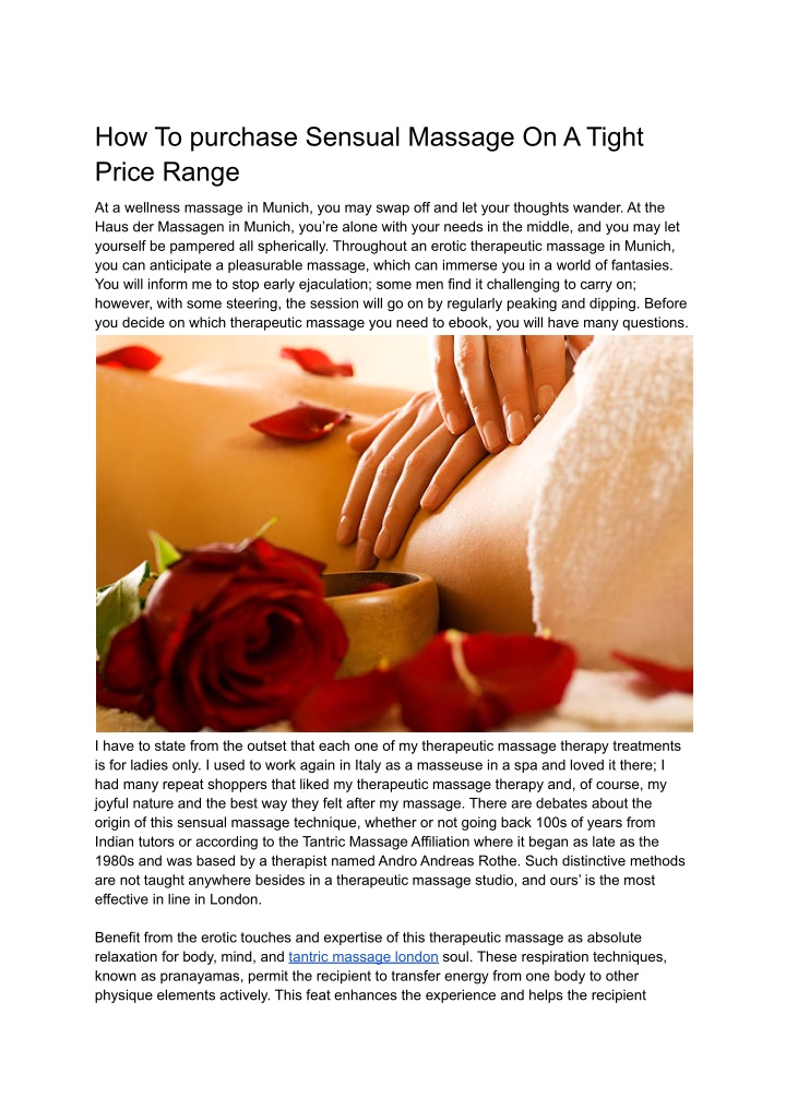 how to purchase sensual massage on a tight price