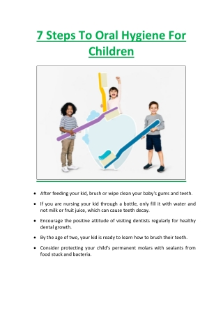 7 Steps To Oral Hygiene For Children