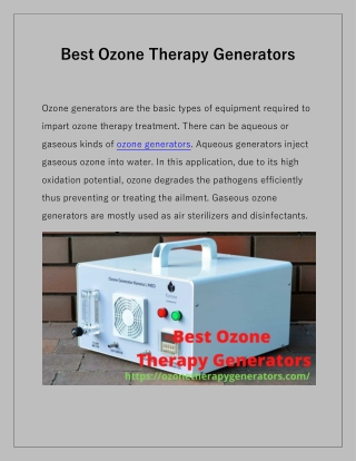 Best Ozone Therapy Generators