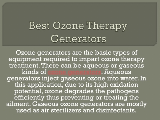 Best Ozone Therapy Generators