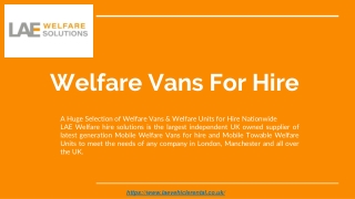 Want to Hire a Welfare Van - LAE Welfare Solutions