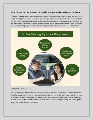 5 Car Driving Tips for Beginners From The Best Car Driving Schools In Canberra