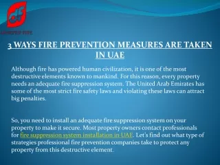3 Ways Fire Prevention Measures Are Taken In UAE