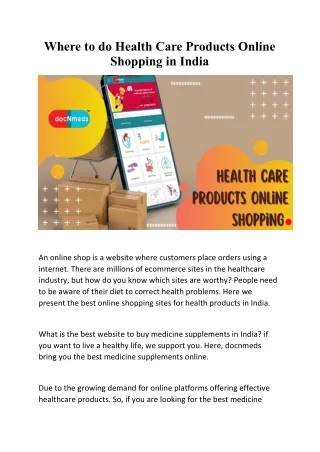Where to do Health Care Products Online Shopping in India-converted