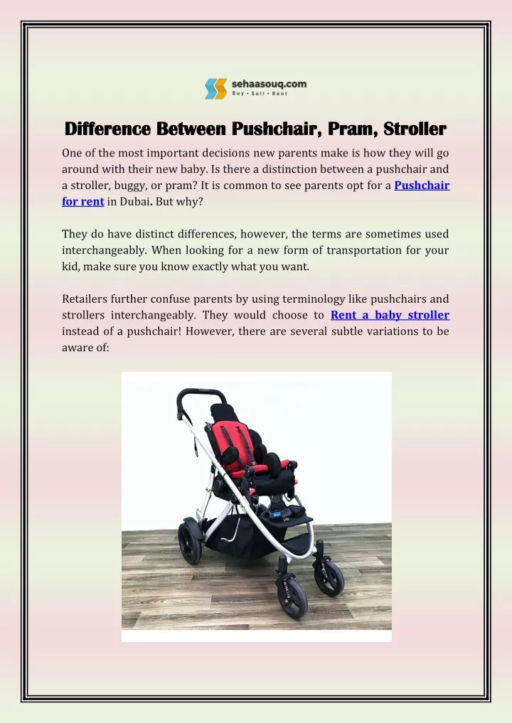 PPT - Difference Between Pushchair, Pram, Stroller PowerPoint ...