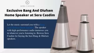 Exclusive Bang And Olufsen Home Speaker at Sera Casdim