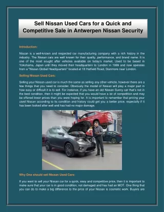 Nissan Used Cars