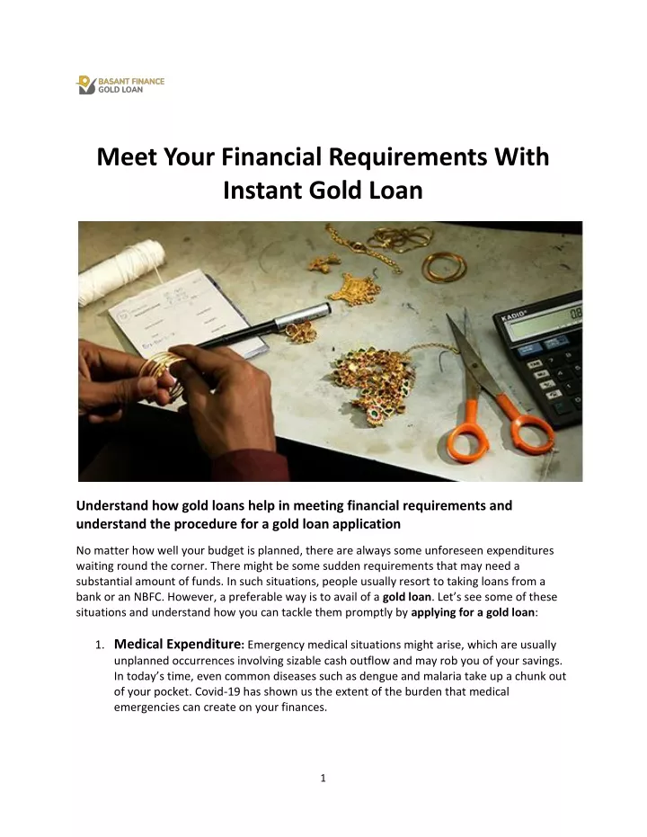 meet your financial requirements with instant