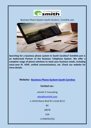 business phone system south carolina esmithit com