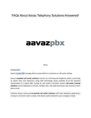 faqs about aavaz telephony solutions answered