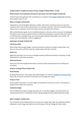 google verified google sms service pricing google