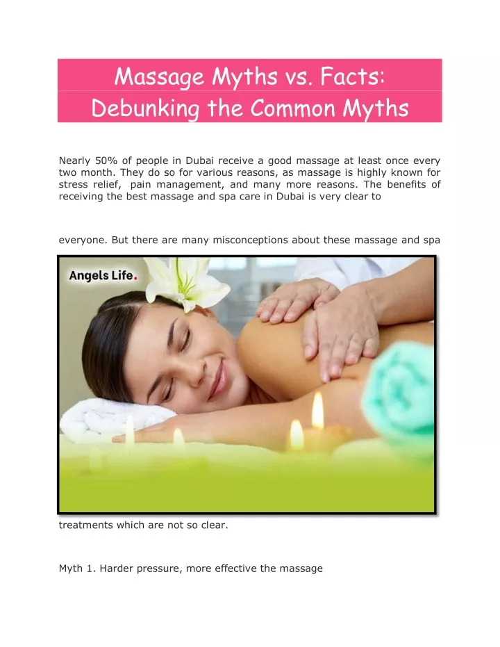 massage myths vs facts debunking the common myths